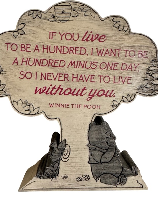 Hallmark Other - Hallmark Disney Winnie the Pooh Wood Look Tabletop Friendship Plaque